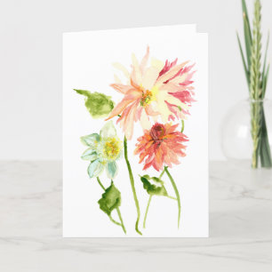 Remerciements Carte de voeux Dahlia Watercolor - Texte personnal
