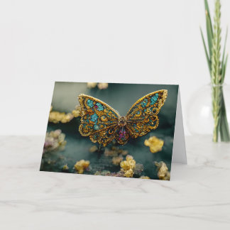 Remerciements Carte de voeux d'anniversaire de papillon Gold et