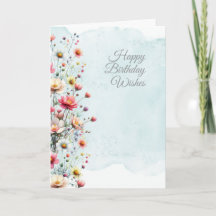 Carte de voeux d'anniversaire floral