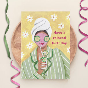 Remerciements Carte de vœux d'anniversaire pour une femme détend