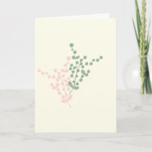 Carte de voeux d'art Abstrait aux baies roses et v