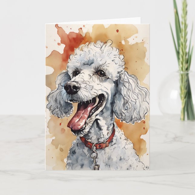 Remerciements Carte de voeux de caniche (Devant)