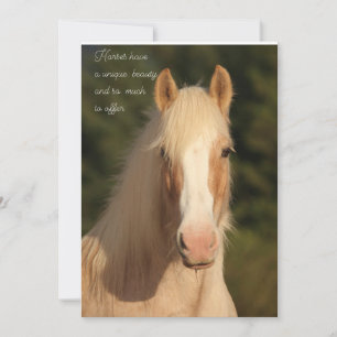 Remerciements Carte de vœux de cheval Palomino Gypsy Vanner
