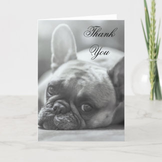 Remerciements Carte de voeux de chien de bouledogue français de