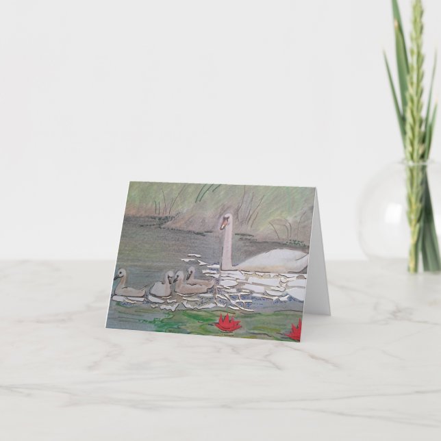 Remerciements Carte de voeux de cygne vierge (Devant)