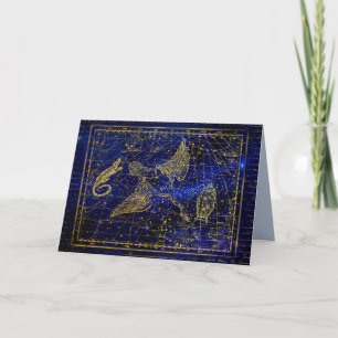Remerciements carte de voeux de la constellation de lézard et de