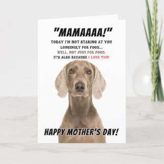 Remerciements Carte de voeux de la mère Weimaraner