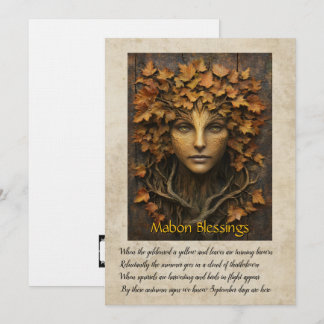 Remerciements Carte de vœux de l'équinoxe d'automne Mabon