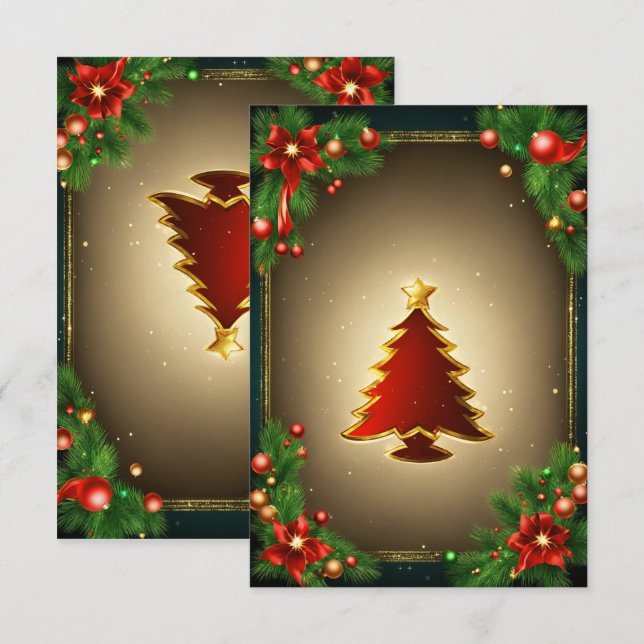 Remerciements carte de voeux de noël (Devant / Derrière)