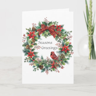 Remerciements Carte de voeux de Noël Oiseau rouge