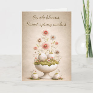 Remerciements Carte de vœux de Pâques Florale Douce Élégante de 
