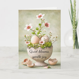 Remerciements Carte de vœux de Pâques minimale florale de printe