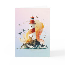 Carte de voeux de phare vierge