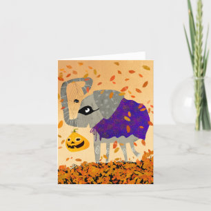 Remerciements Carte de voeux éffrayante Halloween Cute Elephant 