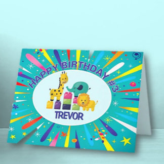 Remerciements Carte de voeux enfant d'anniversaire personnalisée