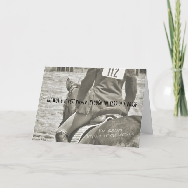Remerciements Carte de voeux EQUITATION (Devant)