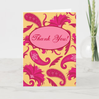 Remerciements Carte de voeux faite sur commande jaune rose