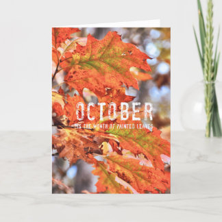 Remerciements Carte de voeux FEUILLE PEINTÉE