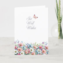 Carte de vœux Florale pour un rétablissement