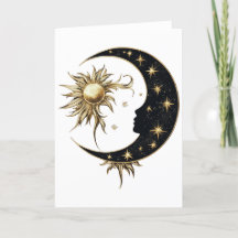 Carte de voeux Gold Sun & Moon