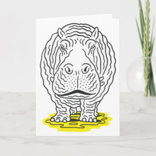 Remerciements Carte de vœux Hippopotame