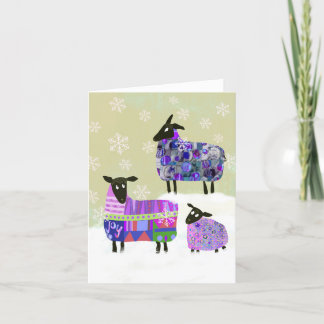 Remerciements Carte de voeux Hiver Sheep BLANK
