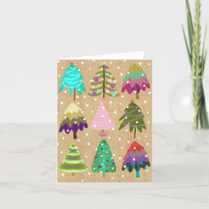 Remerciements Carte de voeux Hiver Tree BLANK