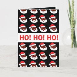 Remerciements Carte de voeux Ho Ho Black Père Noël