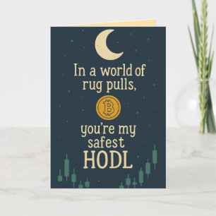 Remerciements Carte de voeux HODL Crypto Love la plus sûre