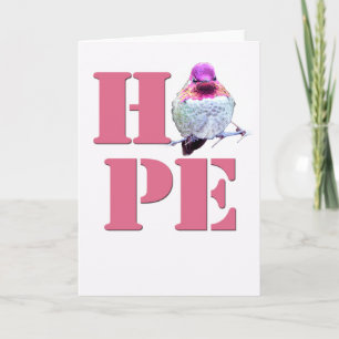 Remerciements Carte de voeux HOPE Pink Anna's Hummingbird
