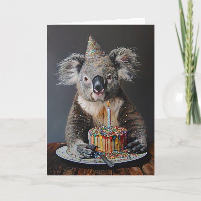 Remerciements Carte de voeux Koala Birthday Bash (Devant)