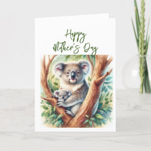 Remerciements Carte de vœux koala pour la fête des mères
