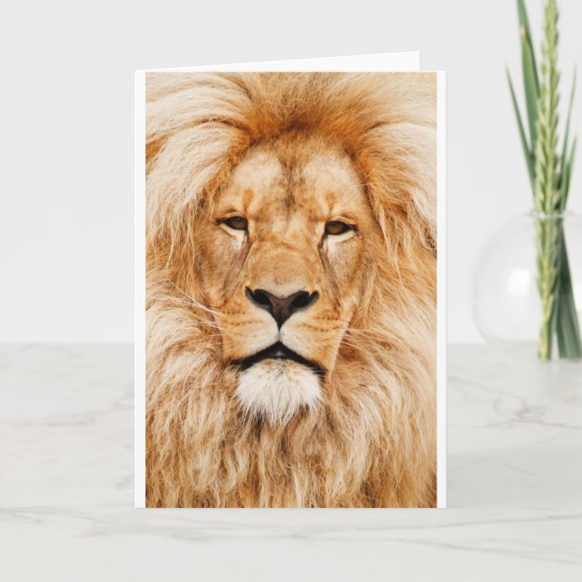 Remerciements Carte de voeux Lion (Devant)