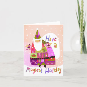 Remerciements Carte de voeux magique Hiver Père Noël BLANK