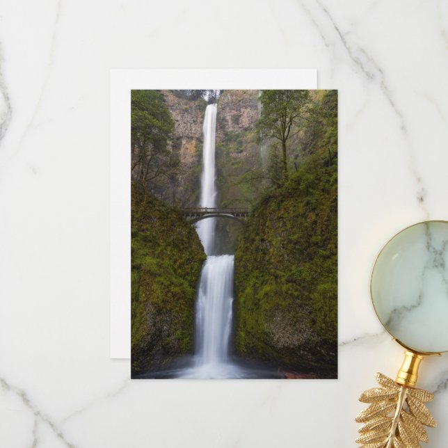 Remerciements Carte de voeux Multnomah Falls (Devant/Arrière en situation)