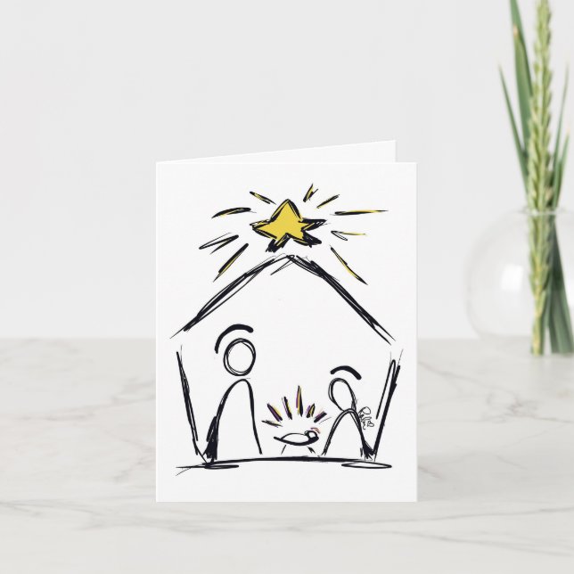 Remerciements Carte de voeux Nativité Star (Devant)