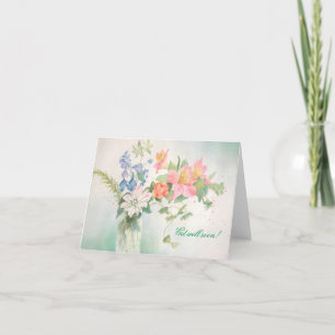 Remerciements Carte de voeux personnalisée Bouquet de fleurs
