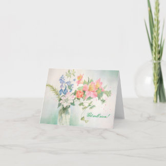 Remerciements Carte de voeux personnalisée Bouquet de fleurs