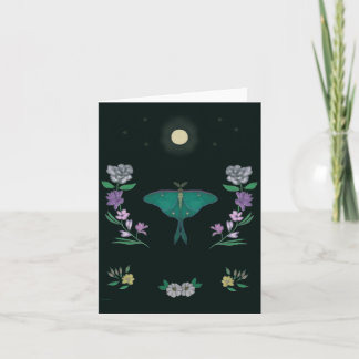 Remerciements Carte de vœux petite Lune papillon de lune illumin
