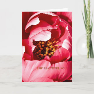 Remerciements Carte de vœux Pivoine avec poème original