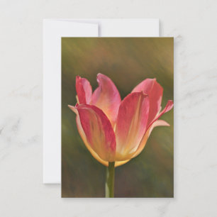 Remerciements Carte de vœux plate en tulipe rose pêche artistiqu