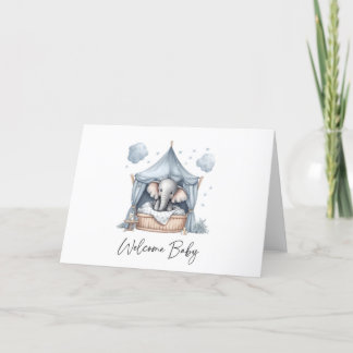 Remerciements Carte de voeux pour bébé avec un joli éléphant