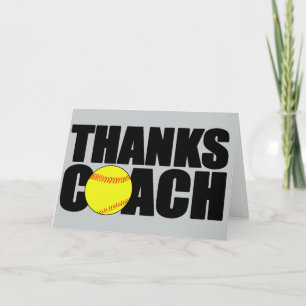 Remerciements Carte de voeux pour entraîneur de softball personn