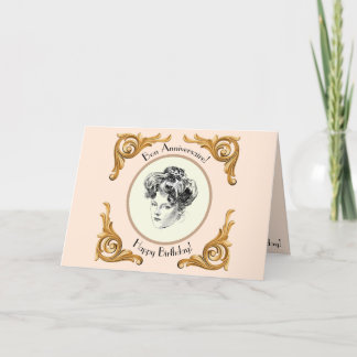 Remerciements Carte de voeux pour l'anniversaire de Gibson Girl