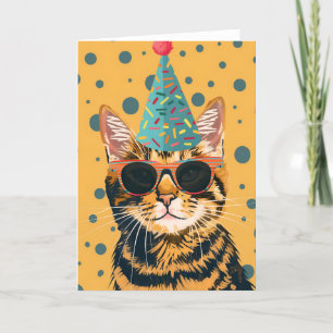 Remerciements Carte de voeux pour l'anniversaire du chat cool