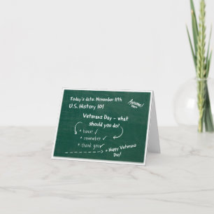Remerciements Carte de vœux pour le jour des vétérans sur tablea