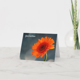 Remerciements Carte de vœux simple Gerbera orange