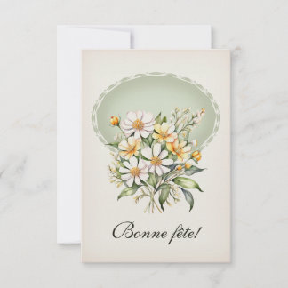 Remerciements Carte de voeux simple, marguerite champêtre