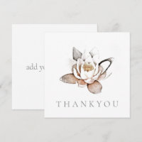 Carte de vœux simple: MERCI: LOTUS BLANC