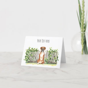Remerciements Carte de voeux texte personnalisée Boxer Dog